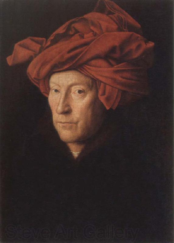 Jan Van Eyck Man in aRed Turban France oil painting art